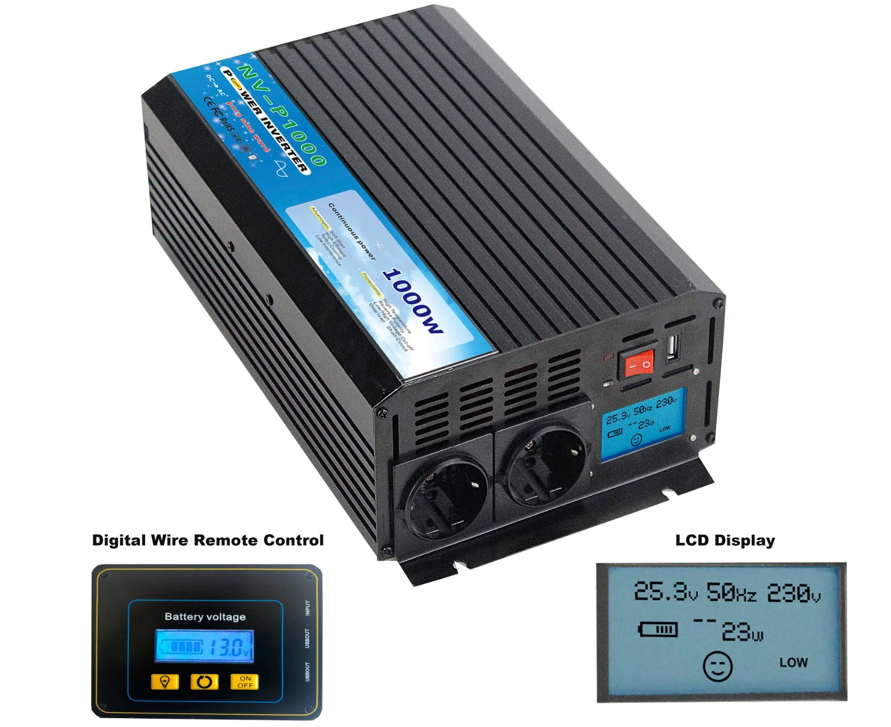 1000W off Grid DC to AC Pure Sine Wave Power Inverter