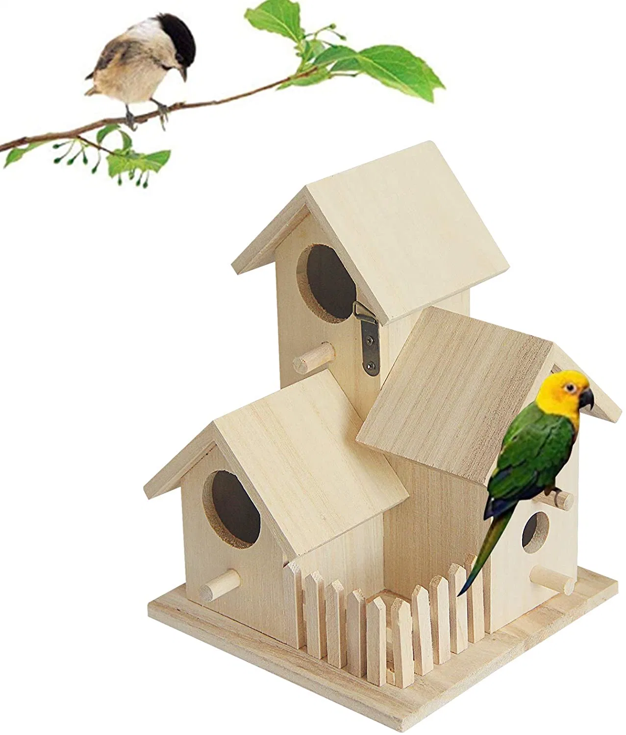 Assembled Wooden Bird Cage/House for Outdoor Hanging Wood Bird Nest