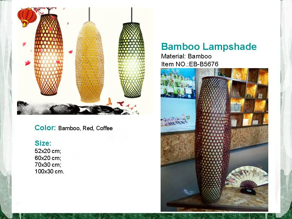 Le bambou lustre abat-jour