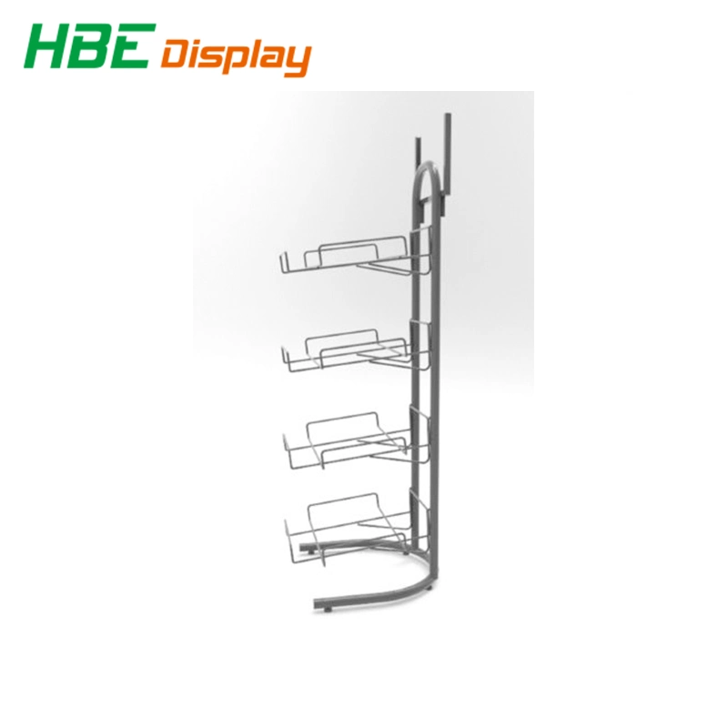 Large Space Metal Wire Display Stand Rack with Basket for Bread