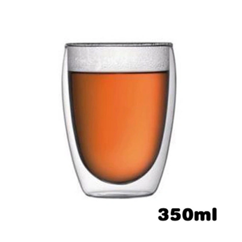 350ml/450ml Double-Wall hochwertige billige Borosilikatglas Flasche Kaffee Becher Tasse