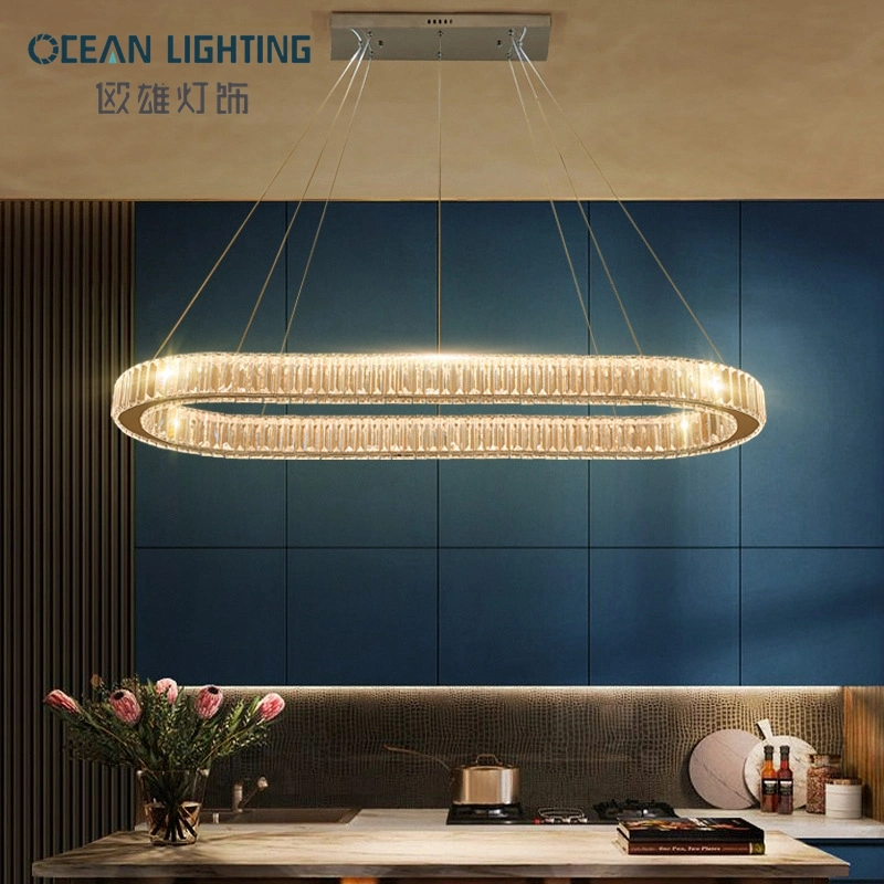 Ocean Lighting Modern Indoor Large LED Hanging Chandeliers Pendant Lights Crystal