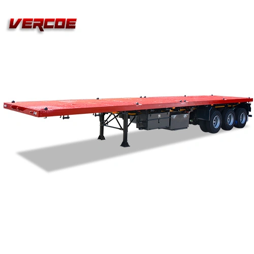 3 Axle Flatbed 20/40 Feet Sea Container Flatbed Semi Trailers with Container Twist Lock