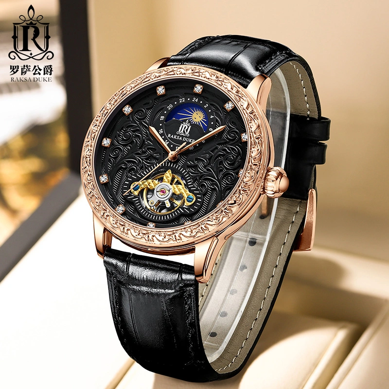 2023 New Men Watch Skeleton automático mecánico Quartz Gold Skeleton Reloj de hombre Vintage Marca superior de lujo reloj deportivo para hombres