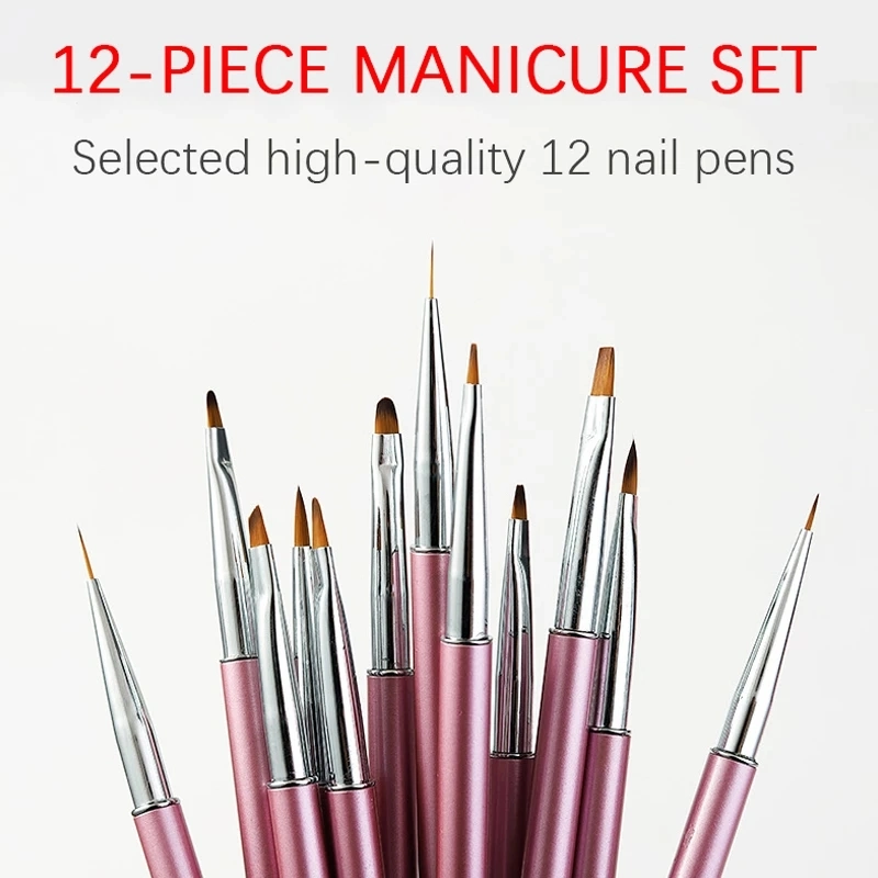 Professional Nail Art Painting Brush UV Gel Brush Acrylic Nail Polish Brush Size 12 Style About Metal+Nylon OPP