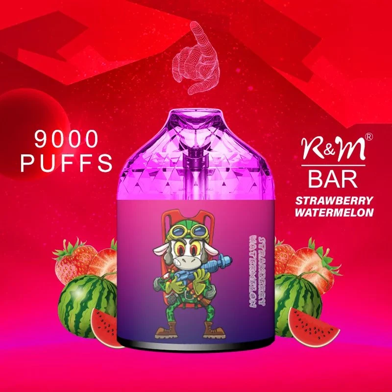 Diseño de tanque resplandeciente RGB 16 el sabor de la barra de R&amp;M 9000 Puff malla desechables recargable Vape