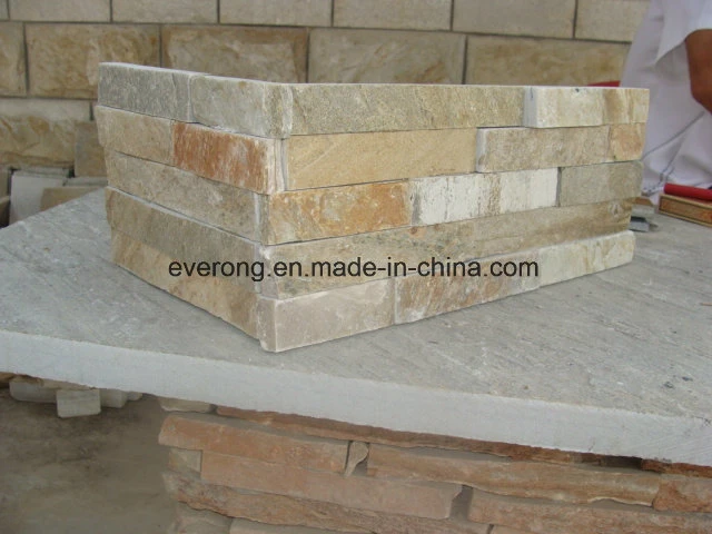 Yellow Culture Quartzite Wall Cladding in Corner