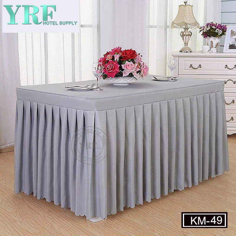 Banquet Hotel Silver Organza Table Skirt Different Styles of Tablecloth