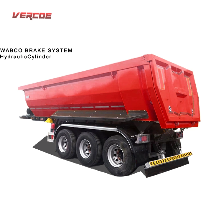 Novo Design 50t 60t 4 Eixos U-Turn Voltar 3 6 Eixos Pesado Lateral Traseiro de Alumínio 30 50 60ton Semi Reboque Basculante Hidráulico para Caminhão Dnd.