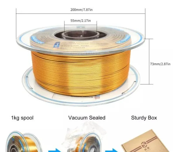 Supreme 100% USA Imported Materials Tri-Color Gold/Copper/Black Silk PLA 3D Printers PLA Filaments Silk 3D Printing Material 1.75mm 1kg PLA