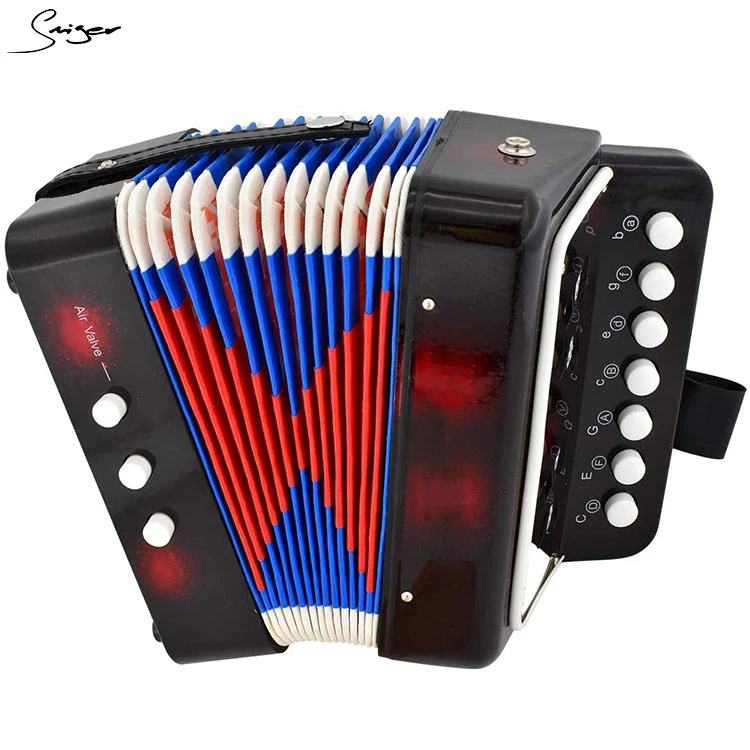 OEM Custom Accordion Instrument Kids 7 Keys 2 Bass Button Accordion for Child