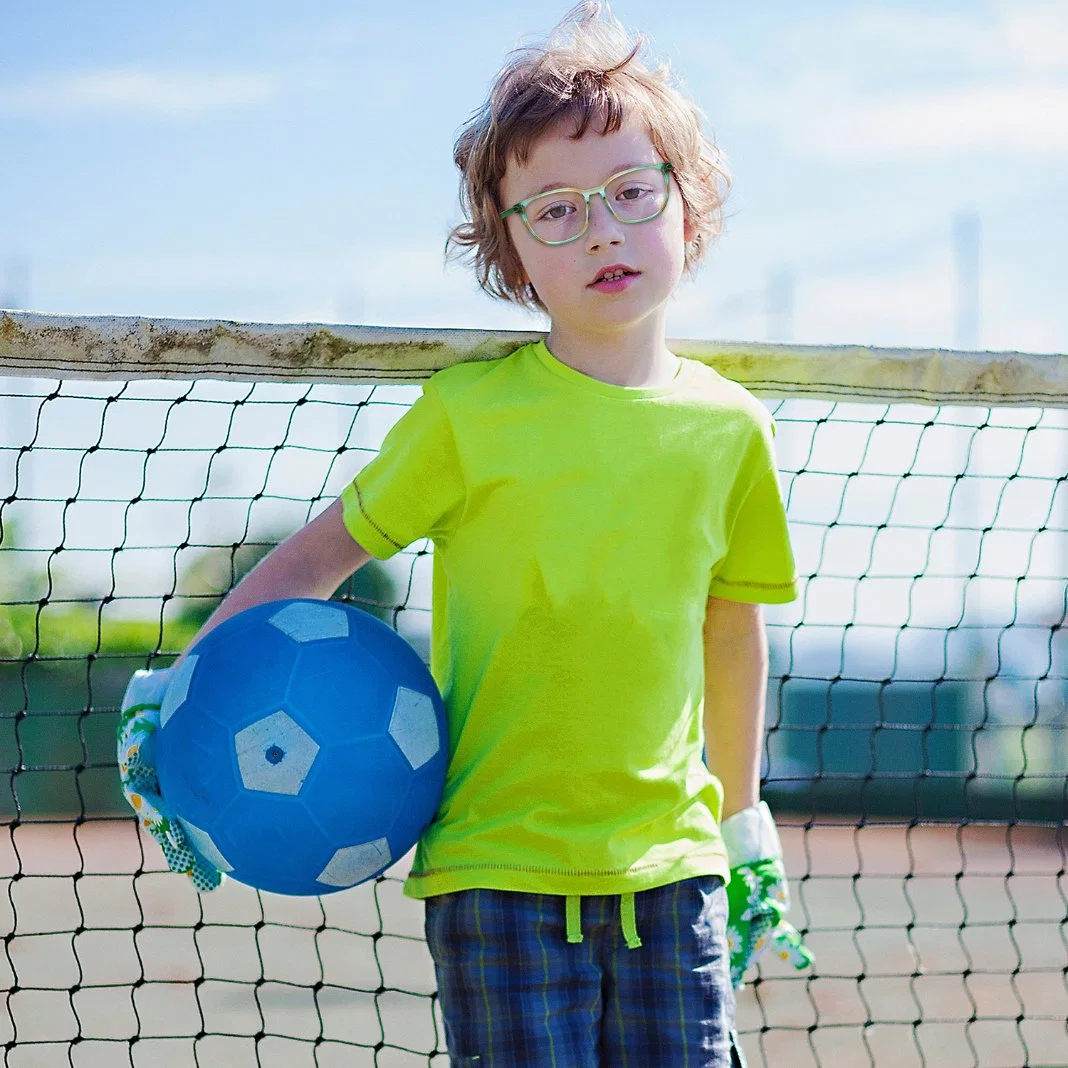 Silicona protectora azul bloqueo de la luz TR90 gafas para los niños