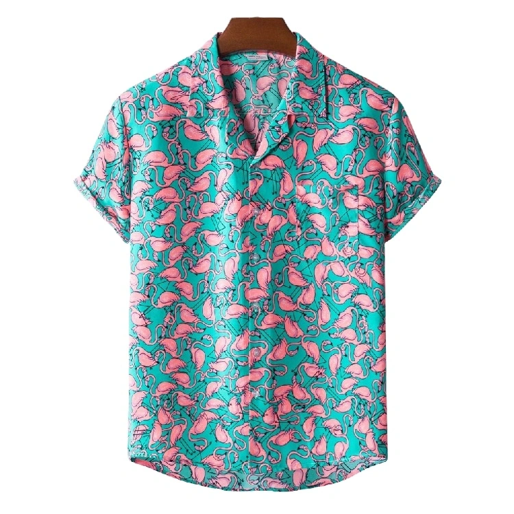 Full Print Men's Shirt Button up Short Sleeve Shirt and Shorts Sets Matching Breathable Fashion Casual Hawaii Shirt Man