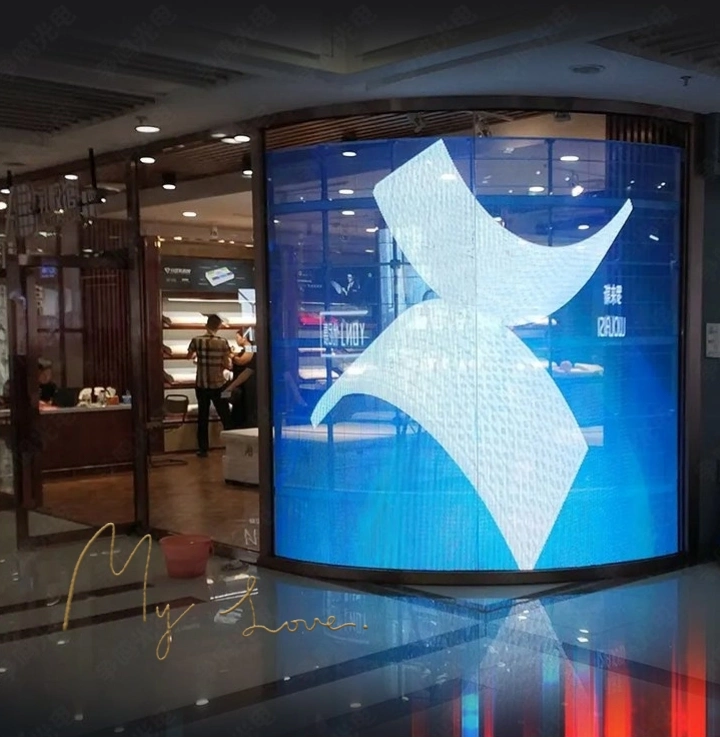 Customized Size LED Photoelectric Glass Transparent Screen Display and Borderless Design