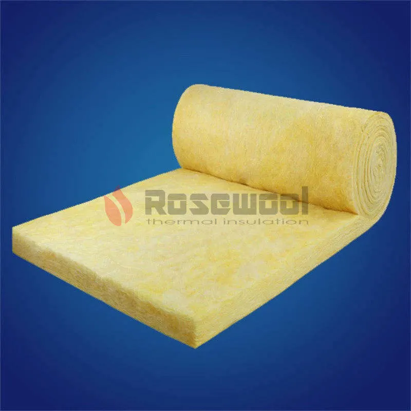 12-48kg/M&sup3; 25-150mm Thermal Insulation Glasswool Building Material Glass Wool Blanket for High Temp Pipeline