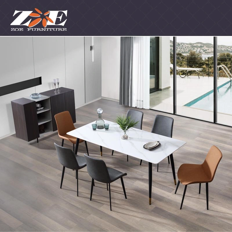 Modern Home Hotel School Bedroom Restaurant Apartment Table Set Wooden Marble Dining Furniture