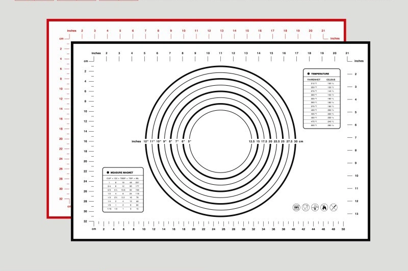 New-Style Silicone Non-Slip Food Grade Baking Mats with Measurement
