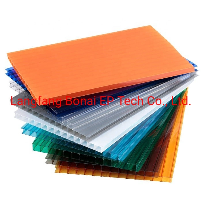 Langfang Bonai Clear Polycarbonate Multi-Wall Hollow Sheet PC Sunshine Board with Light Weight