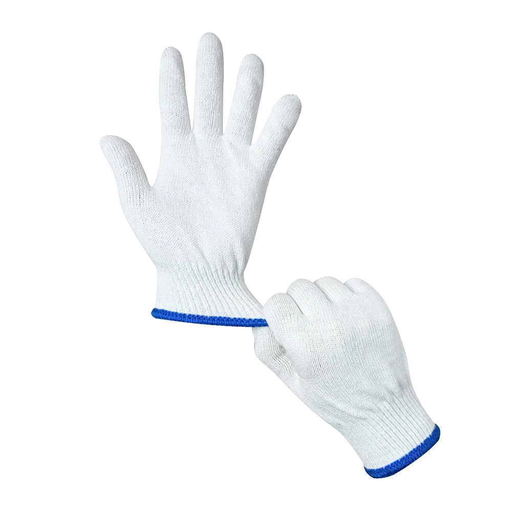 Gants de travail en coton tricoté blanc, 30-60g/paire, en gros en Chine pour le jardin