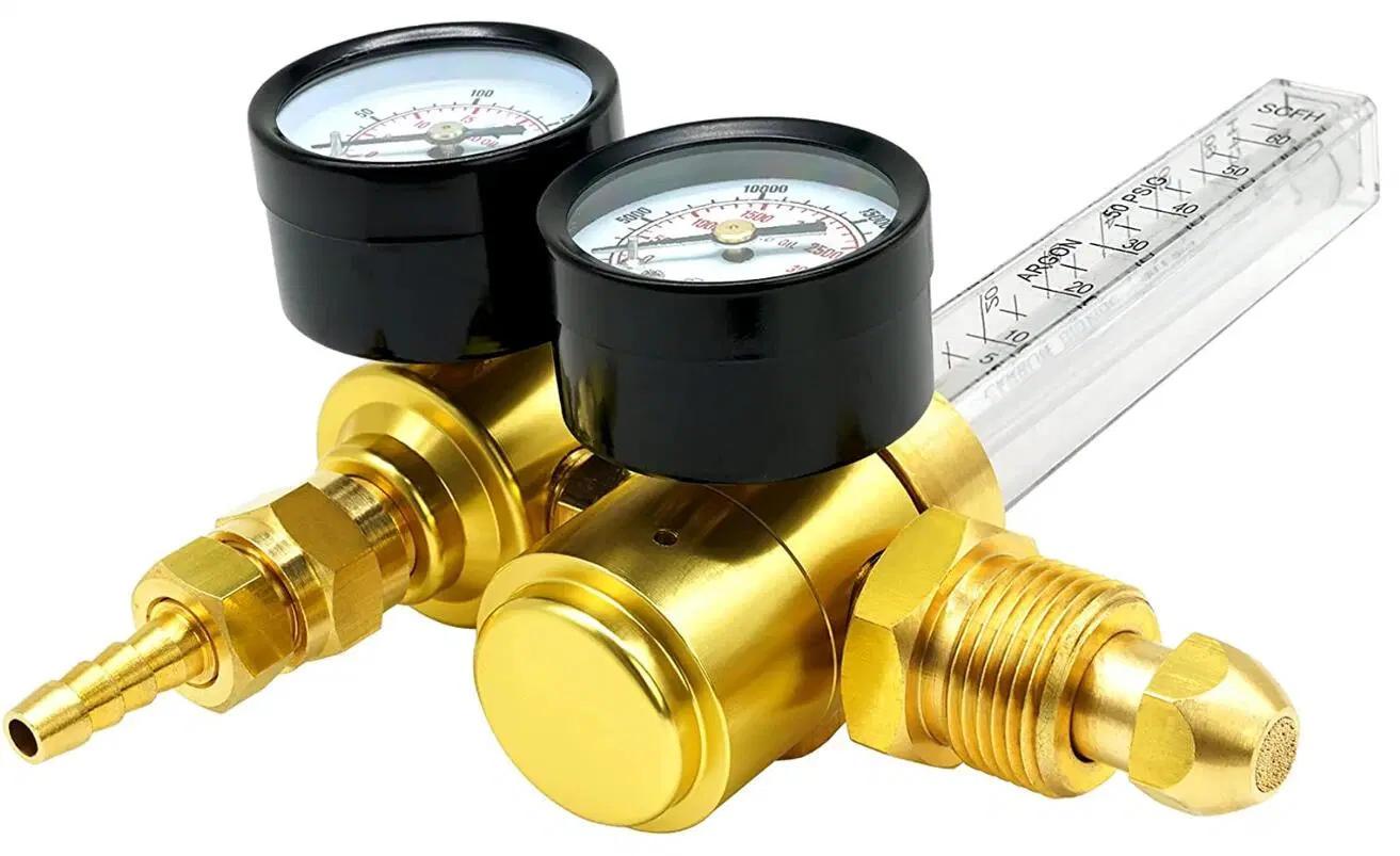 Supply Importor CO2 Argon Regulator Flow Meter for TIG MIG Welding Welder Cga-580 Inlet