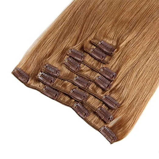 Aviva Brazilian Hair Extension Clip in Human Hair Extension 20inch 12# 7PCS for Full Head (AV-CH100-20-12)