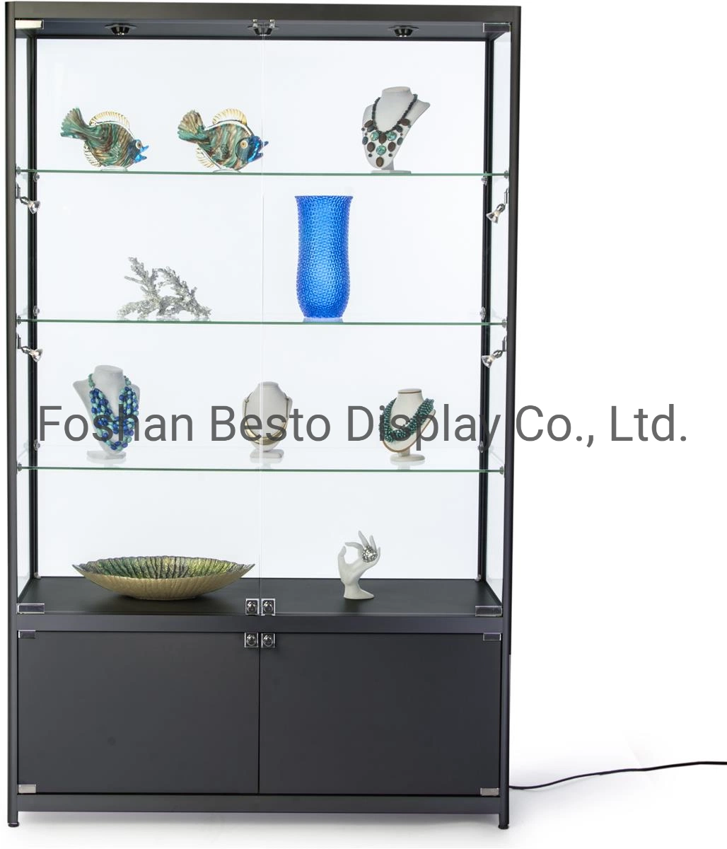 Us Wholesale/Supplier Glass Display Cabinets with LED Lights and Storage for Vape Store, Smoke Shop, Cigarette Store, Jewelry Display, Museum, Exhibition
