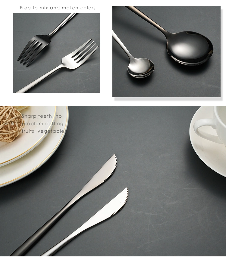Stainless Steel 304 Gold Flatware, Matte Gold Spoon Fork Knife Cutlery Set Tableware Set