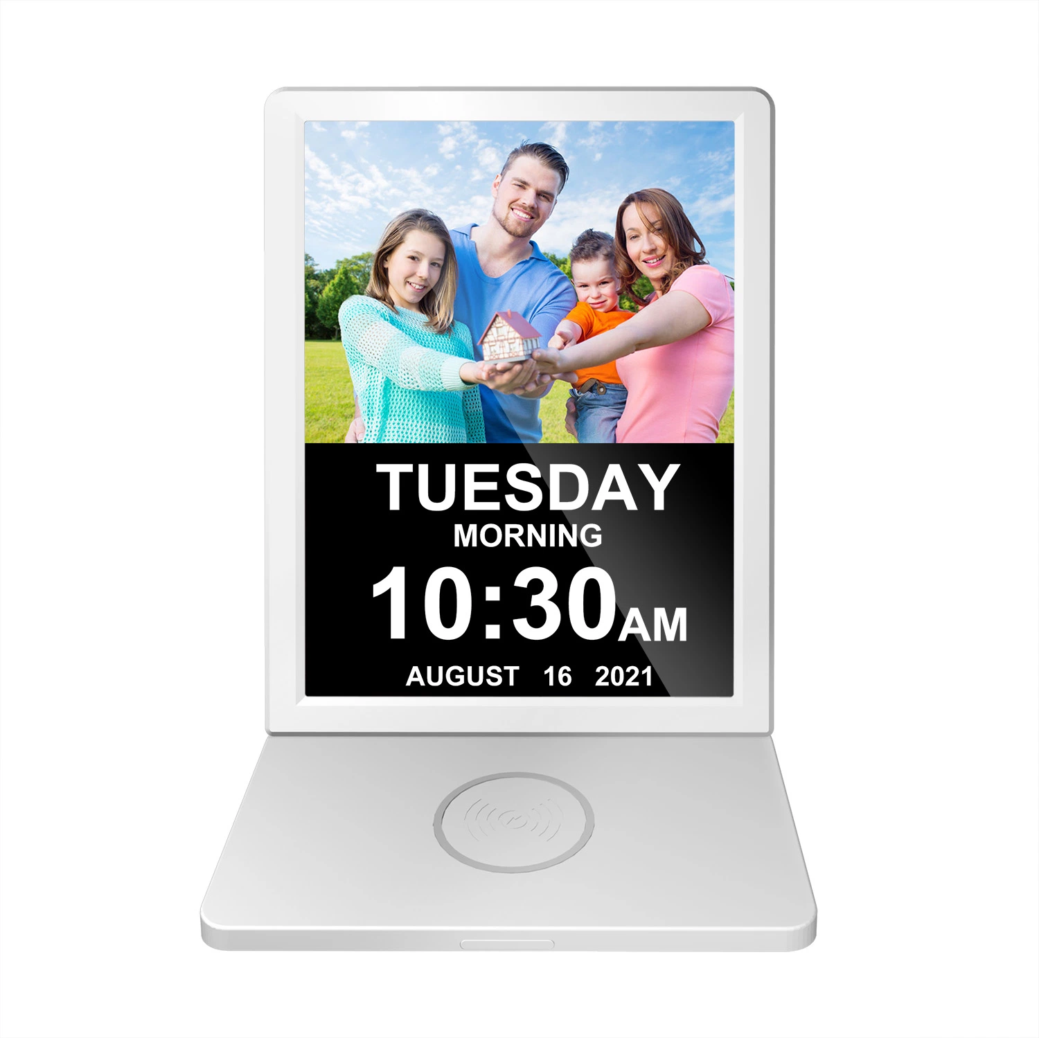 New Battery Operated Alarm Clock Wireless Charger WiFi Digital Photo Frame