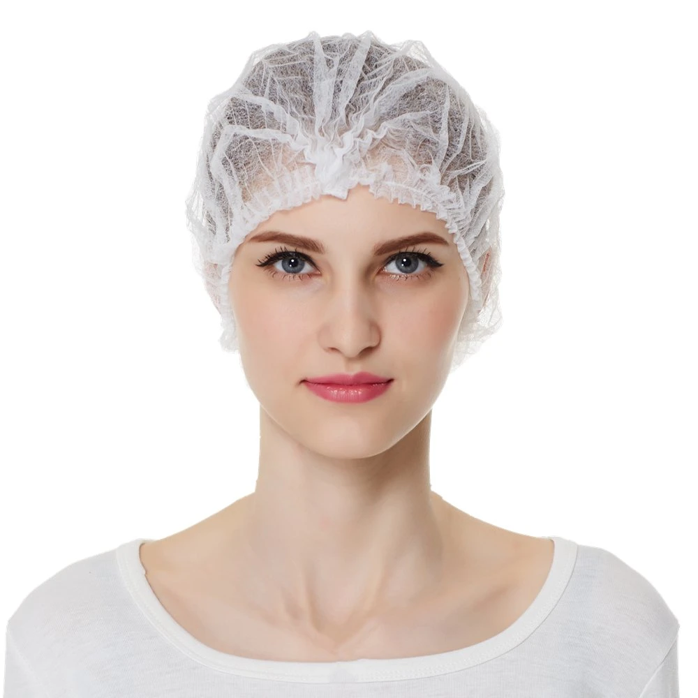 Chinese Factory White Disposable Bouffant Head Mob Cap