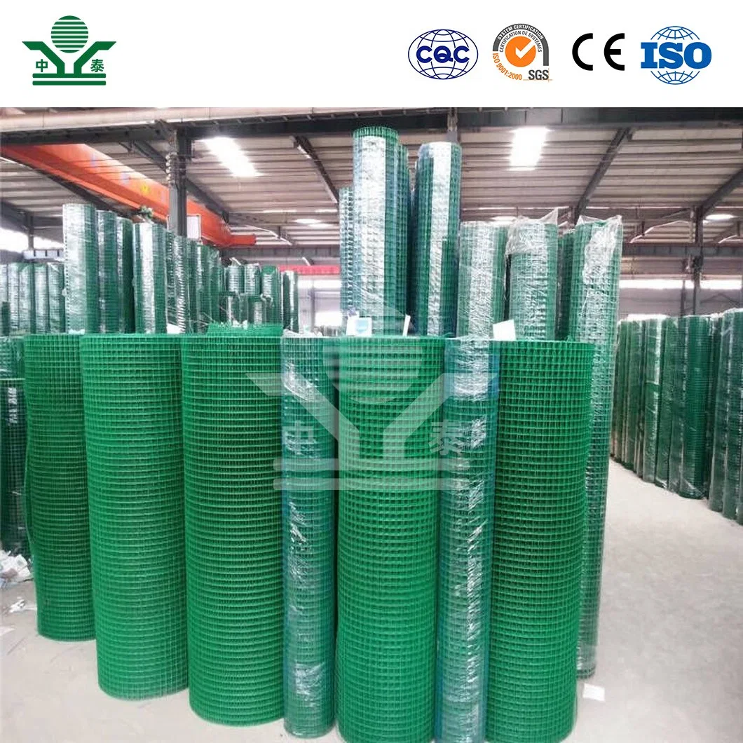 Zhongtai Wire Mesh Fence PVC Coated Welded Wire Mesh Roll 25.4 X 12.7mm Green Wire Mesh Fencing Rolls China Manufacturing PVC Coated Welded Wire Mesh for Garden