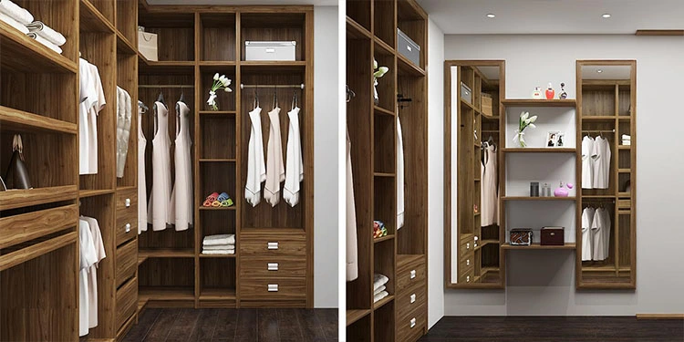 Modern Wood Furniture Walk in Style Bedroom Wardrobe Closet Furniture