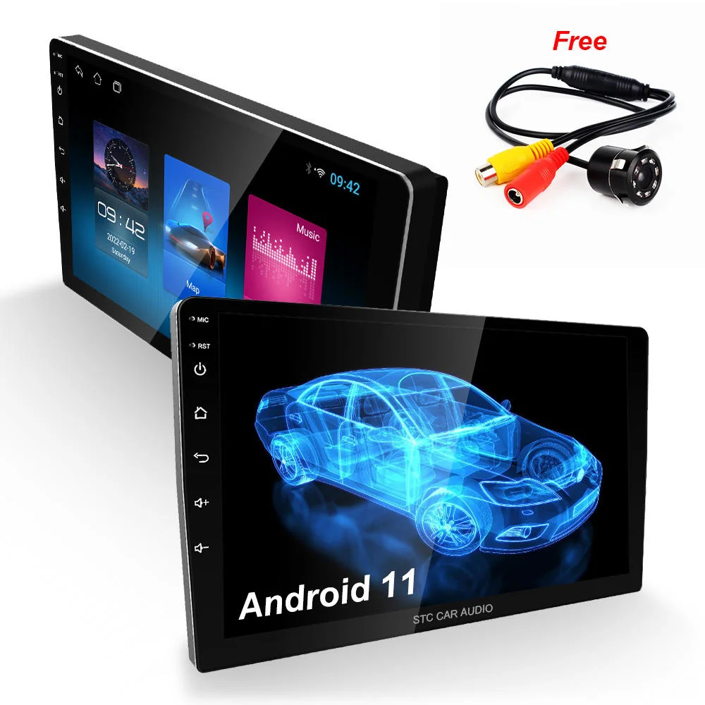 Radio Car Android de haute qualité 10 pouces 2 DIN HD Écran tactile Multimédia Radio Automobile Auto Stéréo Android Lecteur Android Auto Lecteur DVD de voiture