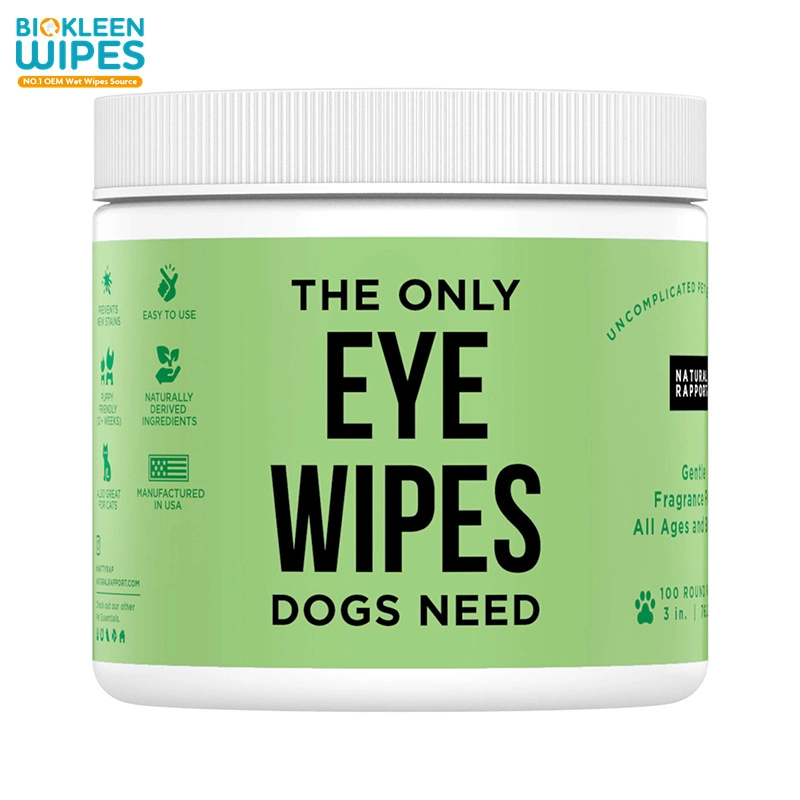 Biokleen OEM Custom Pet Ear Teeth Cleaner Finger Soft Organic Wet Wipes Eco Bamboo Biodegradable Organic Pet Eye Wipes