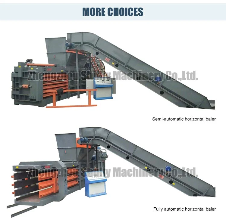 Automatic Horizontal Baler / Baling Press Machine for Cardboard, Plastic, Textile, Straw, Used Clothe