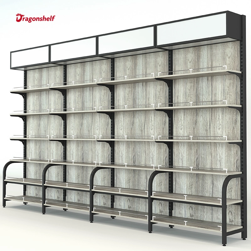 2023 Steel Wood Multi-Layer Display Stand Free Design Multi-Layer Snack Display Stand