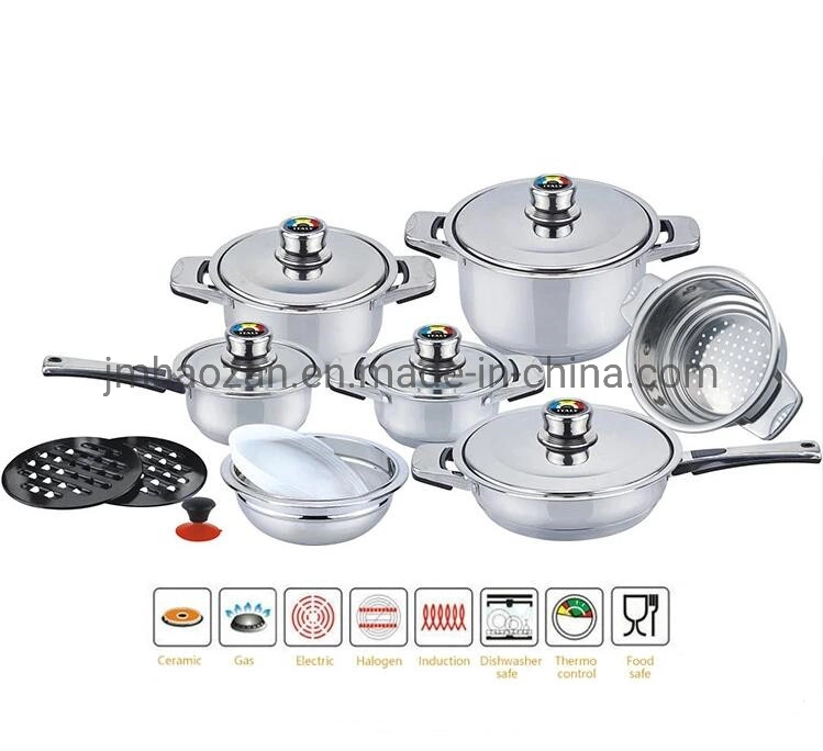 19pcs ustensiles de cuisine en acier inoxydable Bord large Définir la qualité de la cuisine