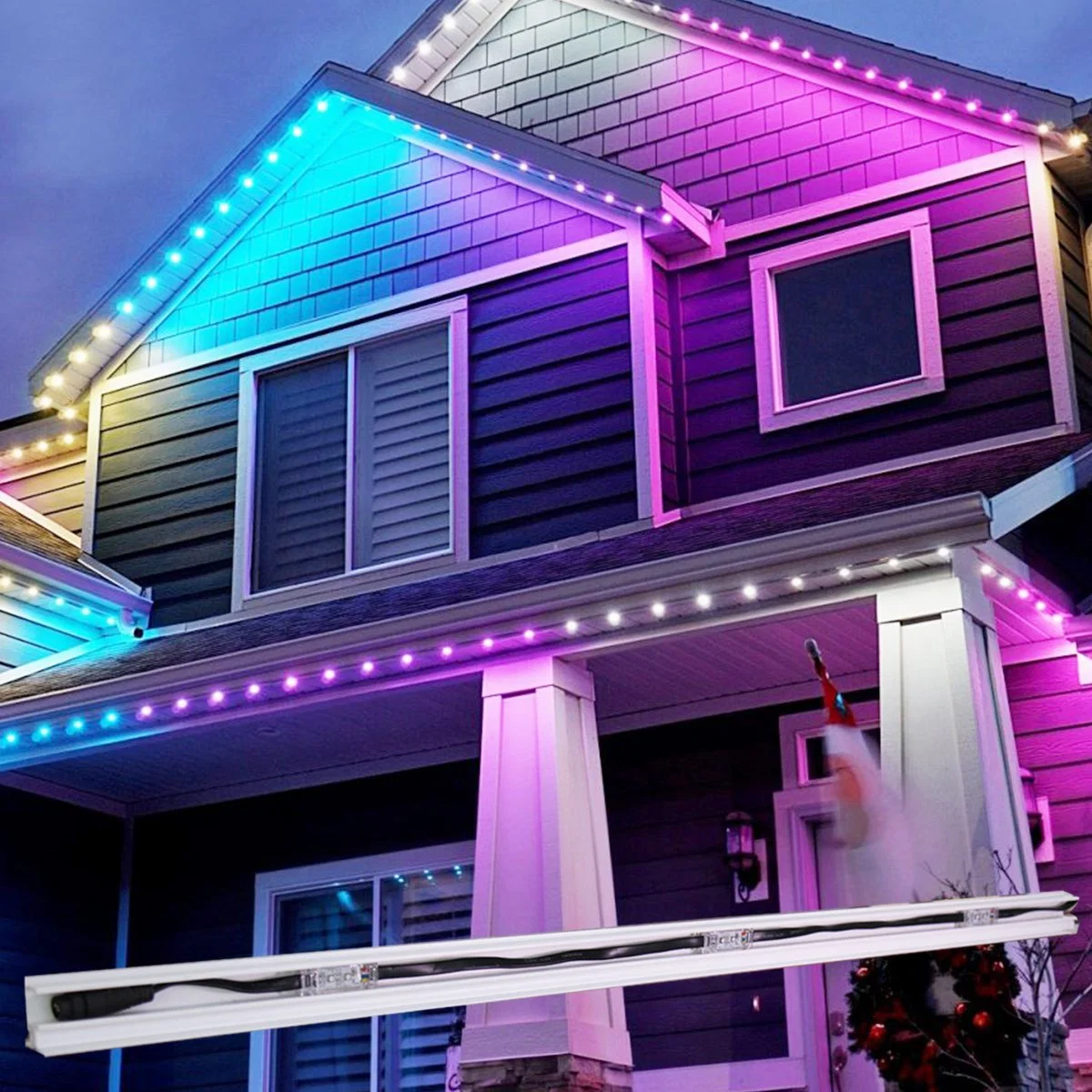 Iluminación decorativa LED String punto exterior permanente fuente de luz LED String permanente luces exteriores para el hogar