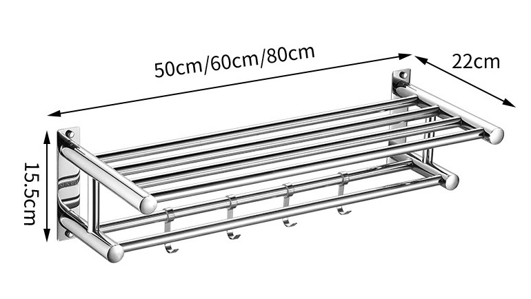 European Style Towel Rack with 304 Stainless Steel for Hotel