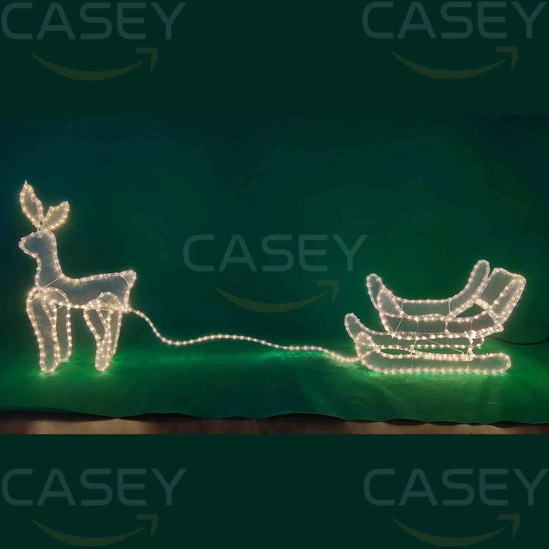 Christmas Reindeer Decor Light 100 LED Lights Stand Deer Pattern Plug-in Decorative Light Xmas Ornament Pre-Lit Buck Deer Lamp for Garden Yard in