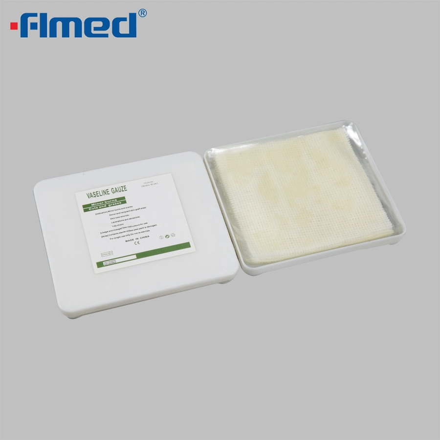 CE ISO Approved Hospital Use Wound Dressing Disposable Sterile Medical Vaseline Paraffin Gauze Swab 10*10cm