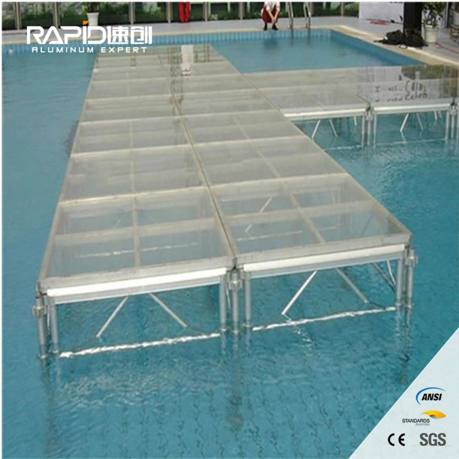 Aluminum Portable Outdoor Event Glass Exhibition Display Concert Acrylic Stage