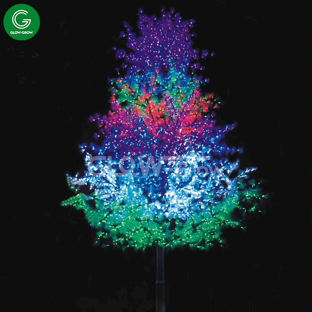 3m Green Artificial LED Lighting Fiber Tree for Outdoor Holiday Event Street Commercial Landscape Hotel Shopping Mall Decoration