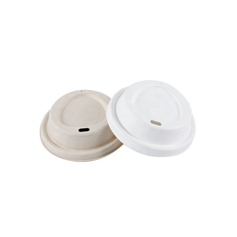 90 mm -Gran Eco friendly Compostable desechables biodegradables de bagazo de taza de café de pasta de papel de 90mm tapa