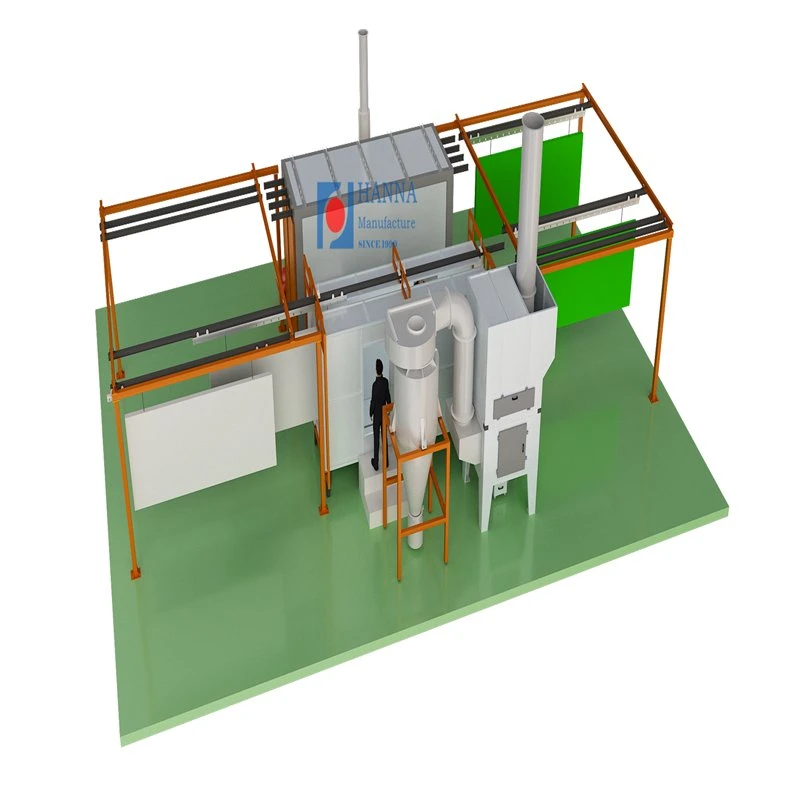 Heißer Verkauf Halbautomatische / Manuelle Elektrostatische Pulverbeschichtung Linie Maschine Booth System Für die Stahlleitung von Sprinkleranlagen