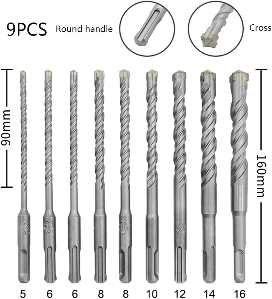 SDS Plus Rotary Hammer Drill Bits for Concrete and Rock