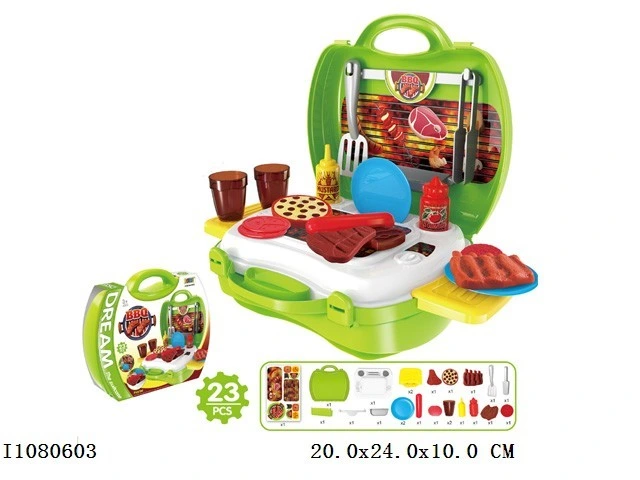 BBQ Suitcase Pretend Play Kitchen Doll Toy Plastic Children Kids Toy DIY Self-Assembling Factory Direct Sales Wholesale Intellectual Educational Toys Kid