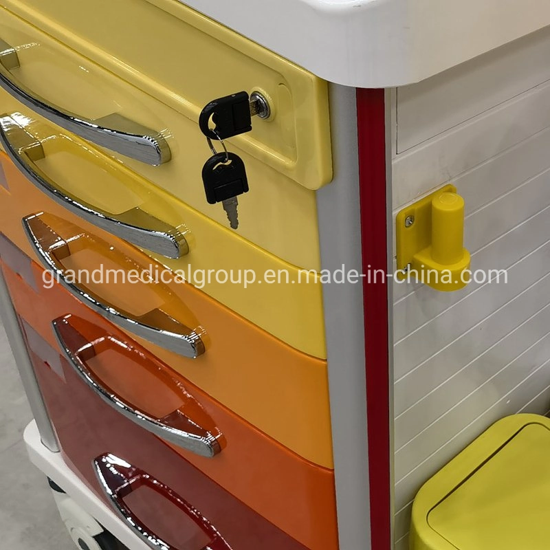 Grand Medical Wm-Et200 Hot Sale Krankenhaus Crash Cart Notfall-Trolleys Ausrüstung