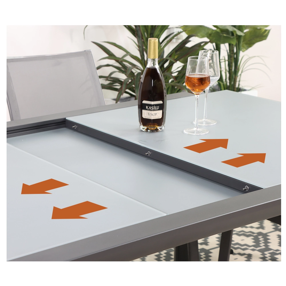 Metal Extensible OEM Foshan Hotel Furniture Outdoor Dining Table Set with Cheap Price