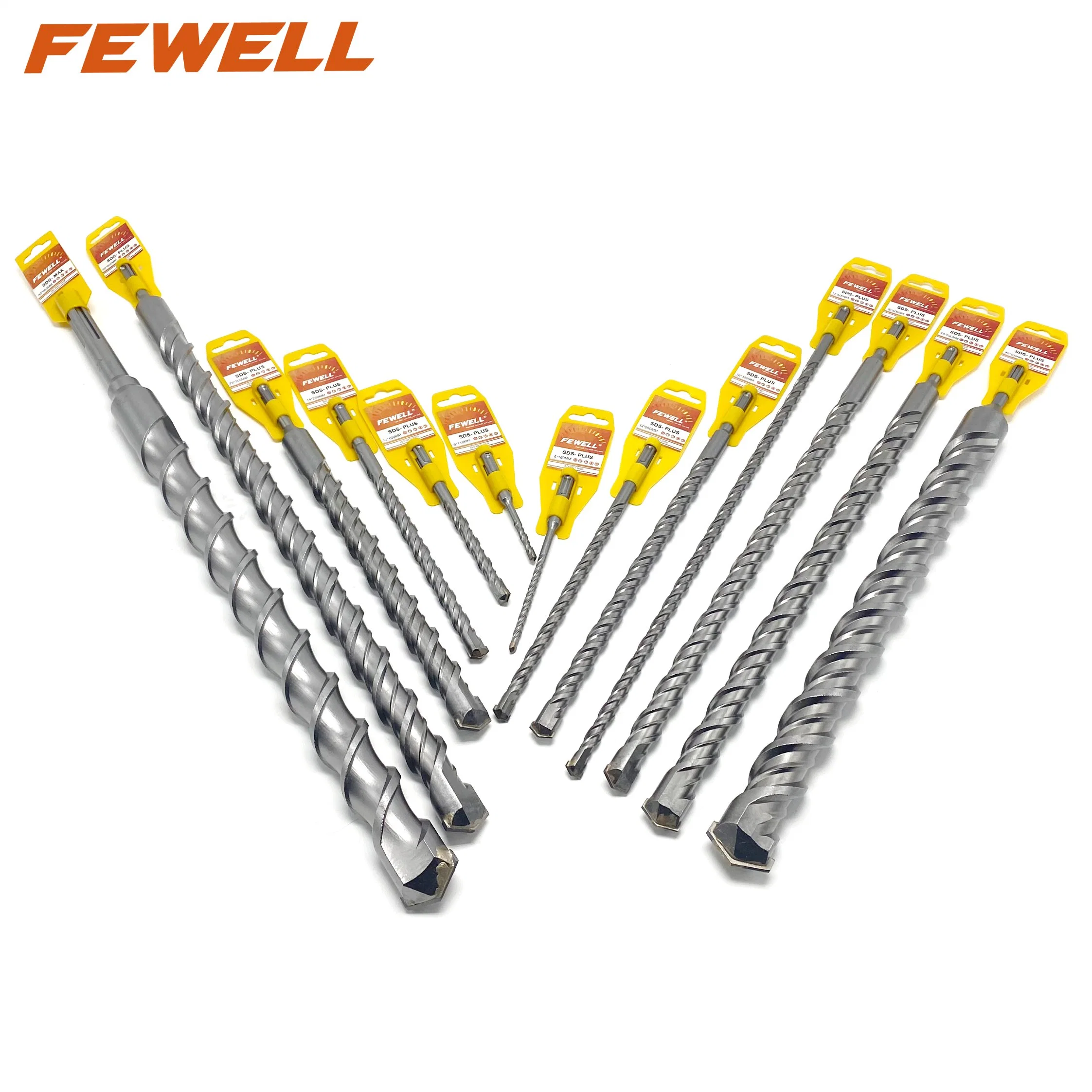 Professional SDS Plus Carbide Single Flat Tip 14*210mm Double Flute Electric Hammer Drill Bit for Granite Concrete Wall Masonry