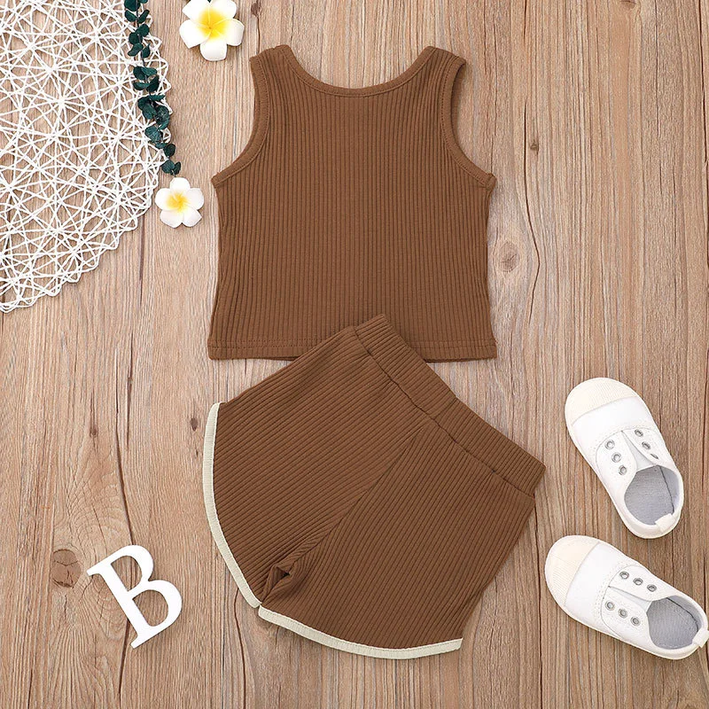 Summer Newborn Toddler Clothing Set Infant Baby Boy Tracksuits Suit Sleeveless Vest Top+Shorts 2PCS Sports Clothes Outfit